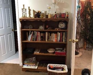 Bookcase, Books, Candles, 