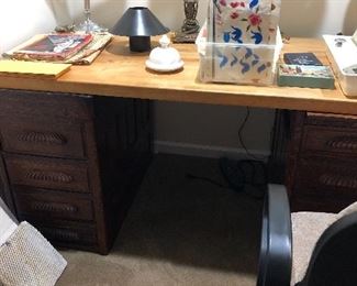 Oak Carved Desk 