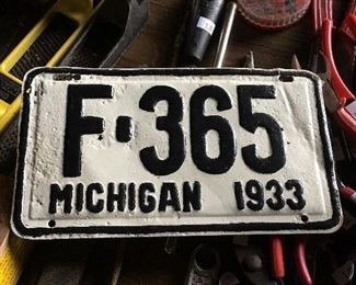 Vintage 1933 Michigan license plate