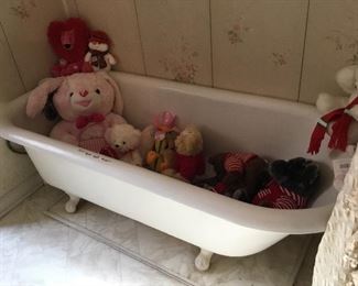 Claw foot tub is for sale - stuffed animals