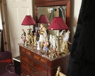 Vintage dresser with collectibles