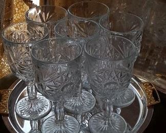 Pressed glass goblets