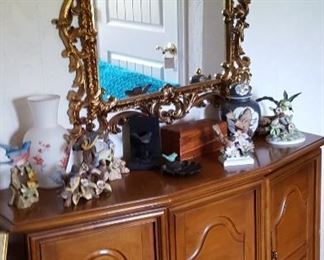 Beautiful mirror and console cabinet