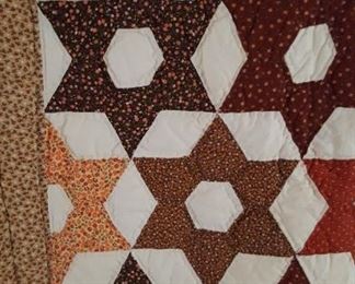 Handmade six point star quilt