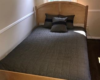 WOODEN FULL SIZE BED WITH MATTRESS (HOUSE OF DENMARK)