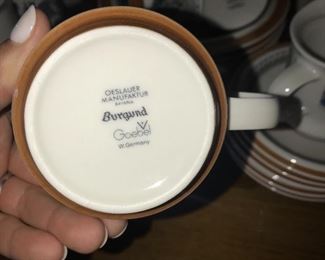 VINTAGE GOEBEL BURGUND CHINA 