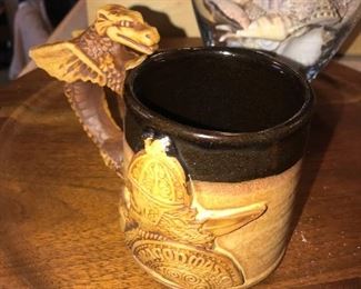 FANTASY ART POTTERY DRAGON MASTER MUG- STONEBRIDGE STUDIO 