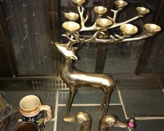 VINTAGE BRASS DEER CANDLE HOLDER