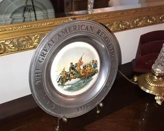 THE GREAT AMERICAN REVOLUTION 1776 DECORATIVE PEWTER PLATE
