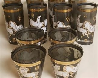 Great Mid Century"Ming" Wild Horses barware