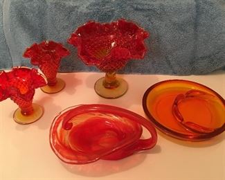 Vintage Amberina glassware