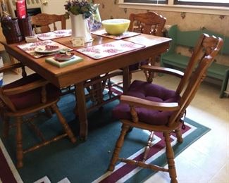 Antique kitchen table and chairs set