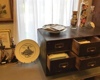 Postcards, 50’s lamps, etc.