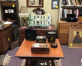 1950’s tin doll house, etc.