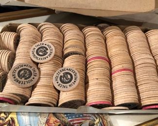 HUGE COLLECTION OF WOODEN NICKELS 