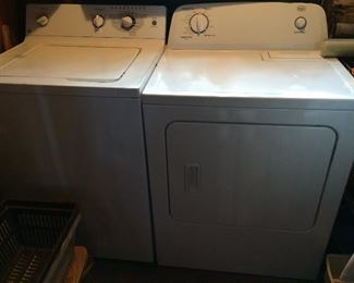 GE washing machine and Roper clothes dryer