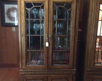 1 of two lighted Pennsylvania House cabinets