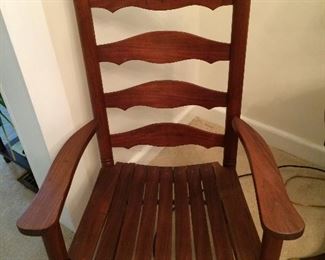 Rocking Chair that was handcrafted for Millers Dept. store and signed by the crafter.....The Wood Whittlers #3 1986