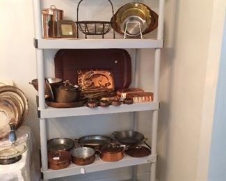 copper cookware (Paul Revere 1776-1976) and molds