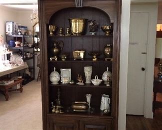 Lenox and brass items in the 2 door bookcase-have two of these.