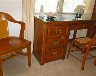Vintage Desk, Vintage Chairs 