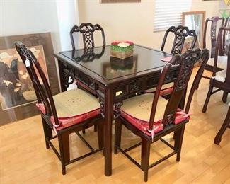 Beautiful Lacquer Mahjong Table w/4 chairs
