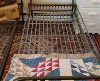 Iron beds , twin
Handmade quilt