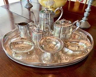 Edwardian Tea Set, James Dixon and Sons, EP; ; Some Sterling Servers (Gorham, Etc.)