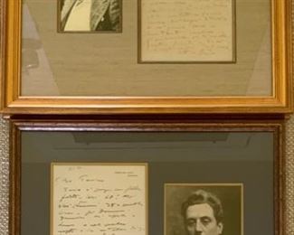 Puccini letters with photos, part of a collection