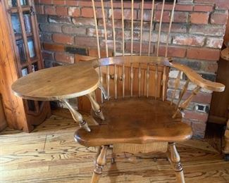 "Jean of Topanga" Comb-back Windsor Chair, one of the few unusual interpretations (coffee/card table, King Size 4-Poster Bed & Slant front Desk) by the Local Artist