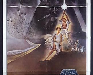 Star Wars, 1977, paper, rolled, 27x41, Tom Jung artist.