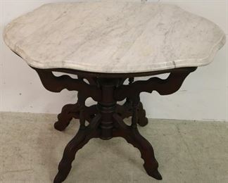 Victorian turtle shape marble top table