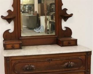 Victorian walnut 3 drawer dome mirror dresser