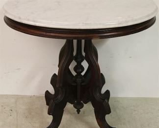 Victorian oval marble top table