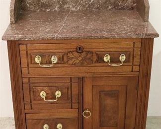 Victorian chocolate marble top washstand