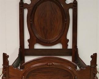 Victorian carved oval high back bed to set