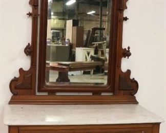 Victorian carved dresser w/mirror to set