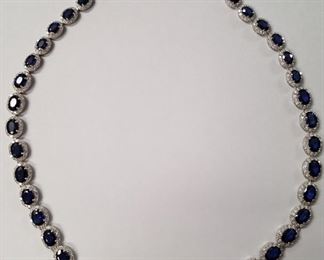 14K Sapphire & Diamond Necklace APP $27K