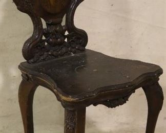 Fancy inlaid chair by R J Horner