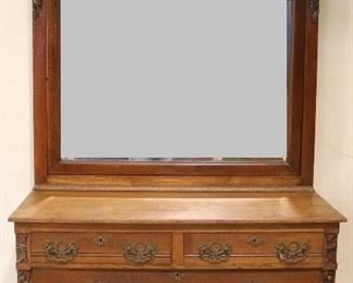 Arts & Crafts vintage oak dresser with mirror