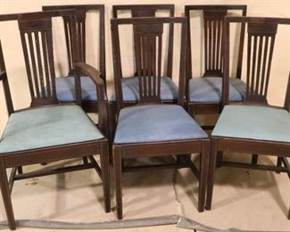 Deco set of oak dining chairs