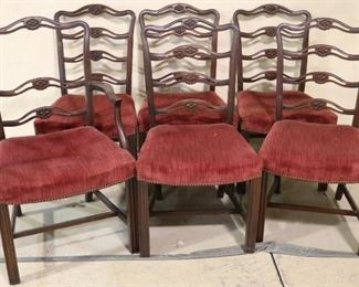 Set of mahogany ribbon back dining chairs