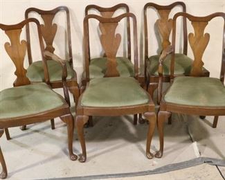 Set English Queen Anne dining chairs