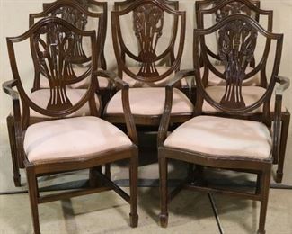 Regency set of 8 shield back chairs