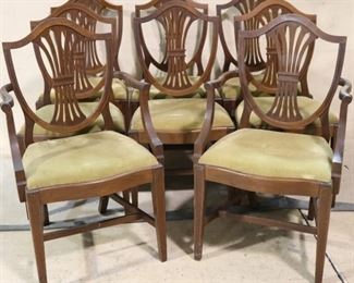 Set of 8 shield back chairs