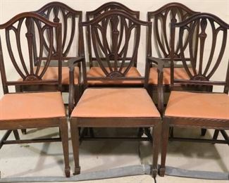 Set of 6 mahogany dining chairs