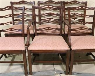 Mahogany set of ribbon back chairs