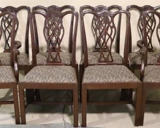 Chinese Chippendale set of 8 chairs