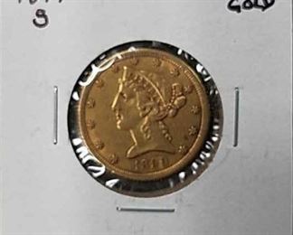 1899S $5 Gold piece