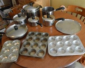 Set of Revere Ware Pots & Pans and Muffin Pans